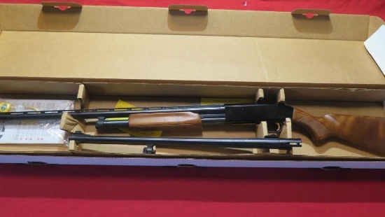 Mossberg 500 12ga pump, 28" VR barrel, extra ported rifled barrel in box ,