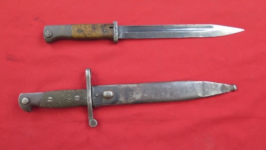 2 Military Bayonets, one W/scabbard, to 15", tag#1561