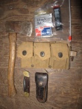 Army ammo, belt, hatchet, BB's~3222