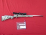 Savage 93R17 .17HMR bolt rifle, stainless heavy barrel, scope, & mag, owner