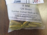 25rds Blue Star Golden Saber 9mm 125gr~3705