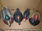 3 - Wooden duck decoys, 1 plastic decoy~3757