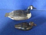 2 - Wooden duck & geese decoys~5451