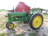 John Deere B gas narrow front all fuel tractor, electric start, high/low ra