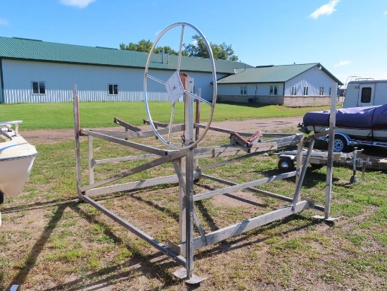 Shoremaster aluminum cantilever boat lift with 1200# newer winch