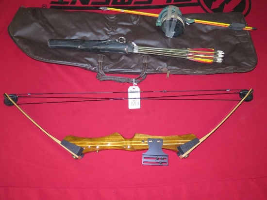 Browning compound bow, quiver, arrows, & bow fisher, tag#7050