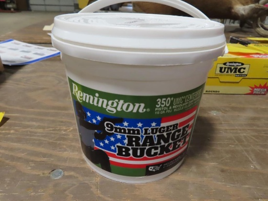 350 rounds Remington UMC centerfire range bucket 9MM Luger 115GR FMJ~1133