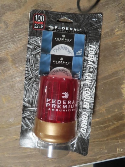 100 rounds Federal Champion 22LR 40GR can cooler combo~1141