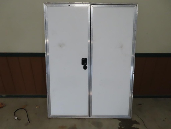 Double fish house door, 68x52 with key.. **LOCAL PICKUP ONLY, no Shipping a