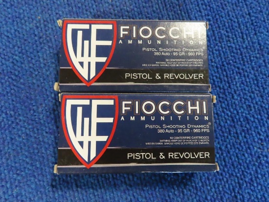 100rds Fiocchi .380 Auto 95gr FMJ~1268