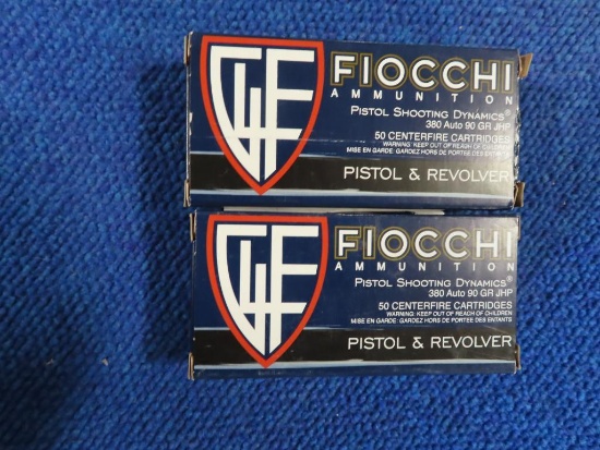 100rds Fiocchi 380 Auto 90gr JHP~1269