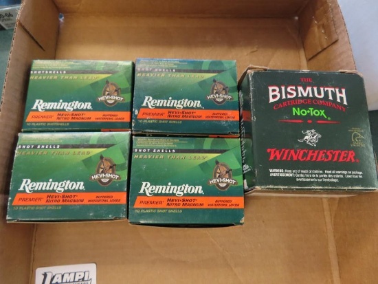 20ga ammo including; 10rds Hevi-Shot 2 3/4" 1300fps 6shot; 30rds Hevi-Shot