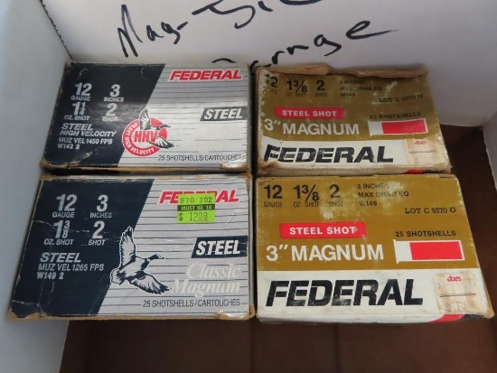 90rds 12ga, Mostly Federal 3" 2shot~1356