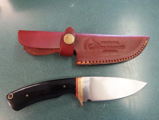MN DU Sponsor 8" fixed blade knife with sheath~1363