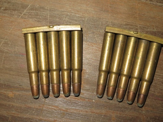 2 Original Stripper clips for Remington Mod 8 or 81, marked 25.30.32 with 1