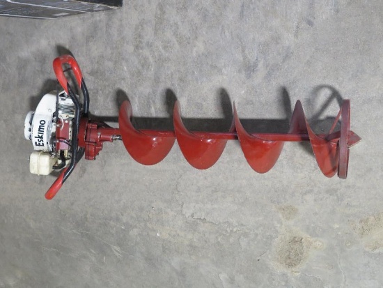 Eskimo 10" ice auger w/Tecumseh engine; currently drained but ran previousl