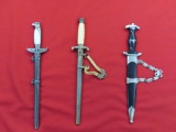 Lot of 3 WWII German daggers all reproductions~1031