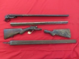 Misc antique double barrels & stock~1351