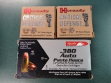 100rds including; 50 Hornady Critical Defense .380Auto 90gr FTX & 50 Aguila