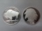 2 - 1 oz. Indian head/Buffalo silver pieces~4218