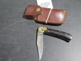 Damascus steel knife with sheath~4052
