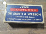 50rds Peters Rustless .38S&W 146gr in collectible box~5123