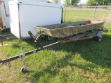 14 FT John Boat with trailer and outboard motor, no registration