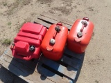 3 Outboard tanks and metal cabinet