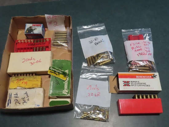 Misc rifle ammo; 33-30-06, 20-.308, 4-35Rem, 16-7.62x39, 29-.22LR, 29-30-30