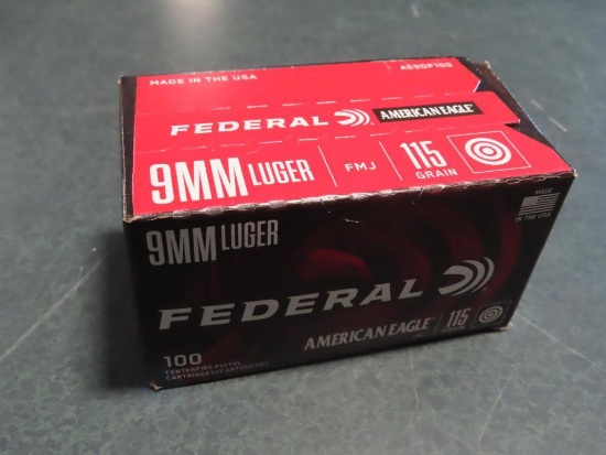 100rds Federal 9mm~6539
