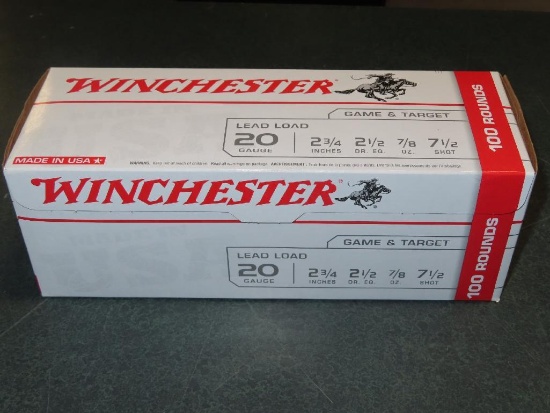 100rds Winchester 20ga 7 1/2 trap loads~6541