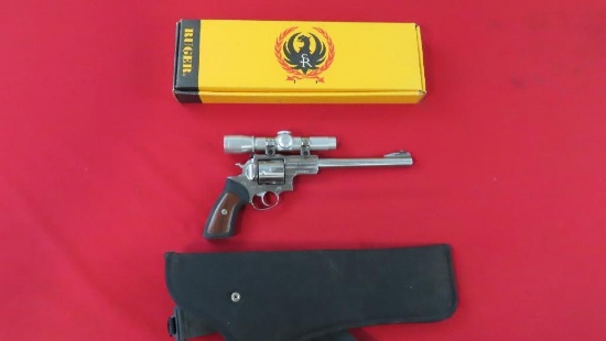 Ruger Super Red Hawk. S.S. .44 Mag Revolver,w/ Leupold 2X scope, and origin