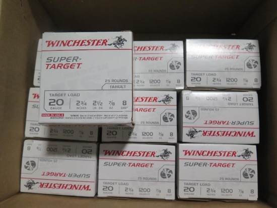 250rds Winchester 20ga 2 3/4" 8shot~6662