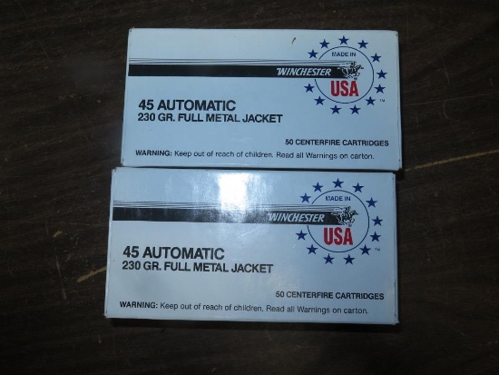 100rds Winchester .45ACP factory new~6817