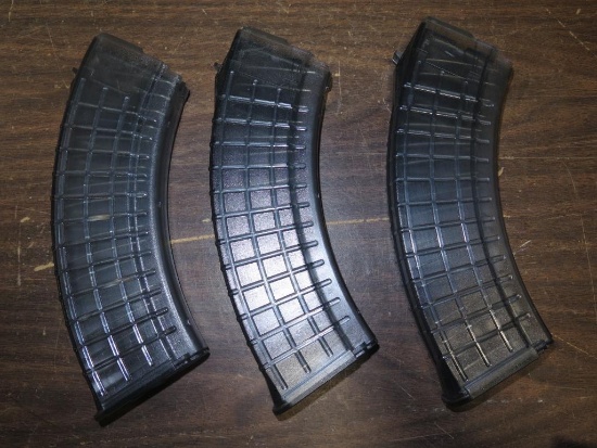 3- Pro-Mag AK-47 30rd mags, smoked - NEW~6818