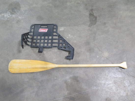 Canoe Paddle; 54 inches long AND Canoe Seat backrest; 13 inches High, used