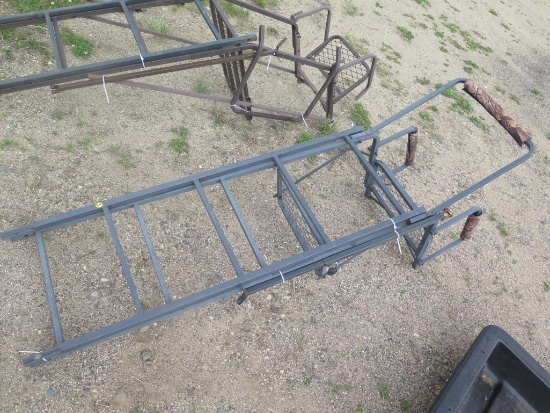 Ladder deer stand; Stored in shed good condition, 1 extra ladder section an
