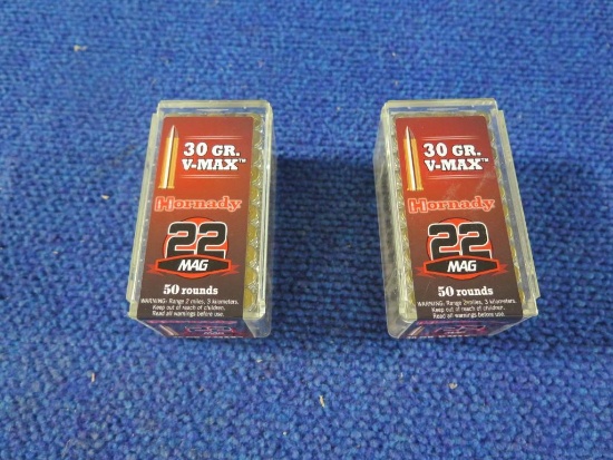100rds Hornady 22Mag 30gr V-Max~6859