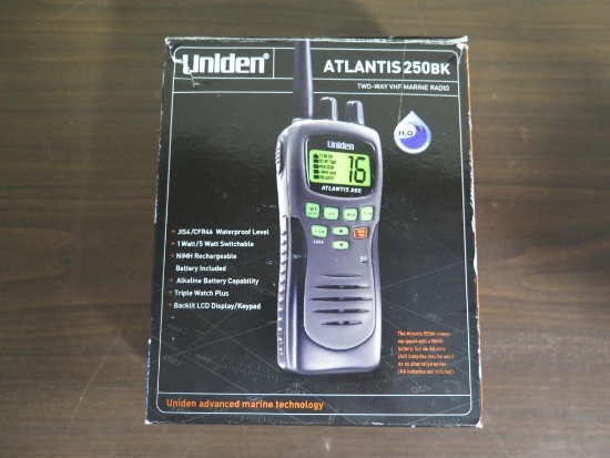 Uniden Atlantis 250BK two way vhf marine radio/weather/emergency radio. Wor