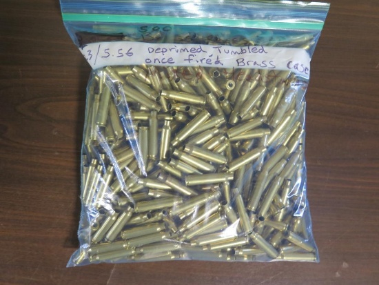 500 .223/5.56 caliber brass cases. Once fired, deprimed tumbled. Have not b