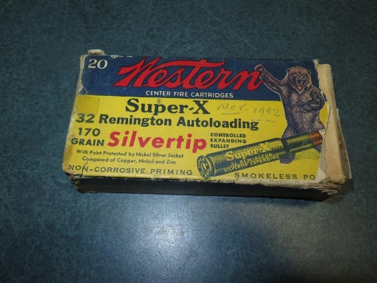 Collectible box of Western Super X Silver Tip .32Remington~6992
