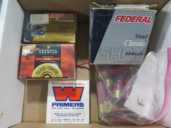 8rds 12ga Turkey loads, 25rds Federal T-Shot, misc 12ga ammo & 100 shotshel