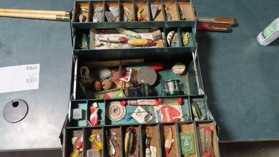 Tackle box with vintage tackle~7051