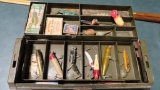 Tackle box with vintage tackle~6671