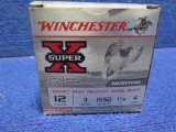 25rds Winchester Super X 12 Ga 3 inch Steel Waterfowl shells; 1550 Vel 1 1/