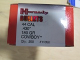 250 Hornady 44cal .430 180gr Cowboy bullets~6894