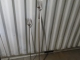 2 spears, metal and wood handle