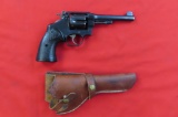 Smith and Wesson DA 45 .45ACP revolverÂ  with leather holster, tag #3004