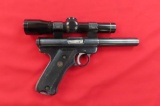 Ruger Mark I .22LR semi auto pistol with Leupold M8-2X scope, tag #3068