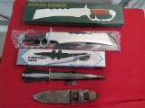 Warrior machete, commando knife and knife with sheath, tag #3507